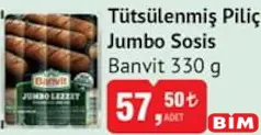BANVİT TÜTSÜLENMİŞ PİLİÇ JUMBO SOSİS 330 G